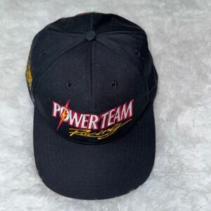 Vintage‎ Power Team Racing Joe Bessey#6 Spike Hat Adjustable Black Cap